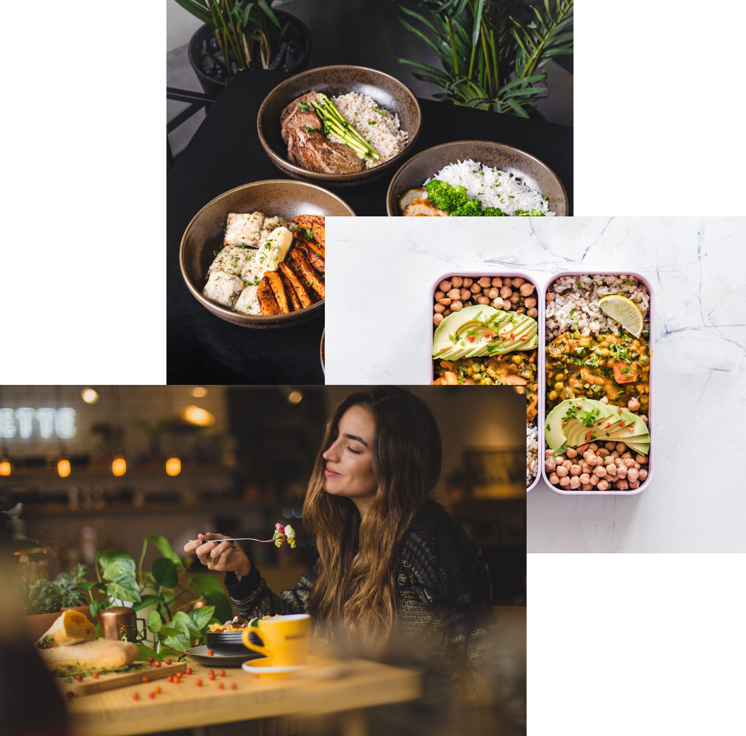 women enjoying meals
, container happy